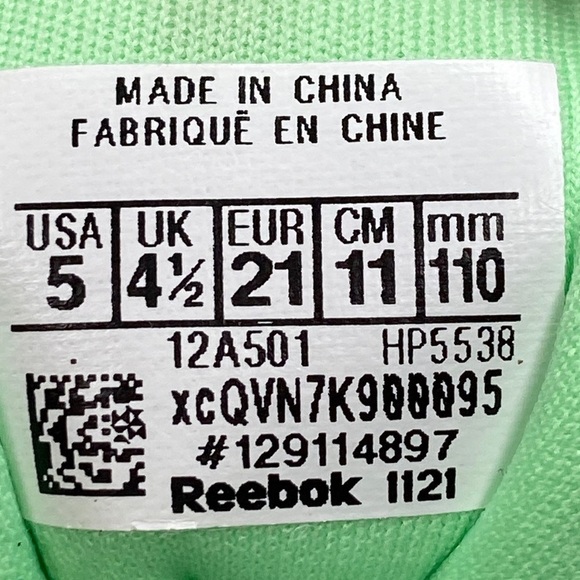 Reebok Toddler Girls Mint/Silver Classic Leather Running Sneaker Shoes Size 5 US - Picture 16 of 17